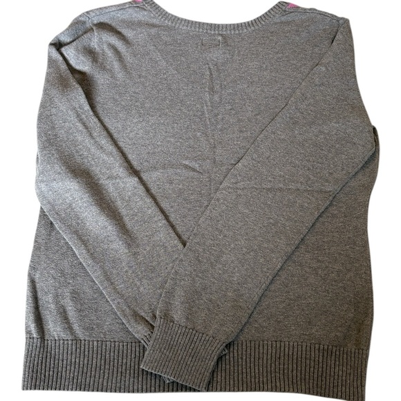 Izod Gray Sweater with Pink Argyle Design - Picture 6 of 8